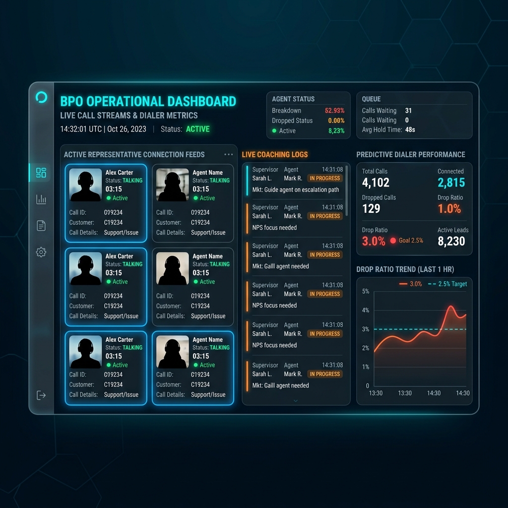 Real-Time BPO Monitoring Dashboard & AI Insights