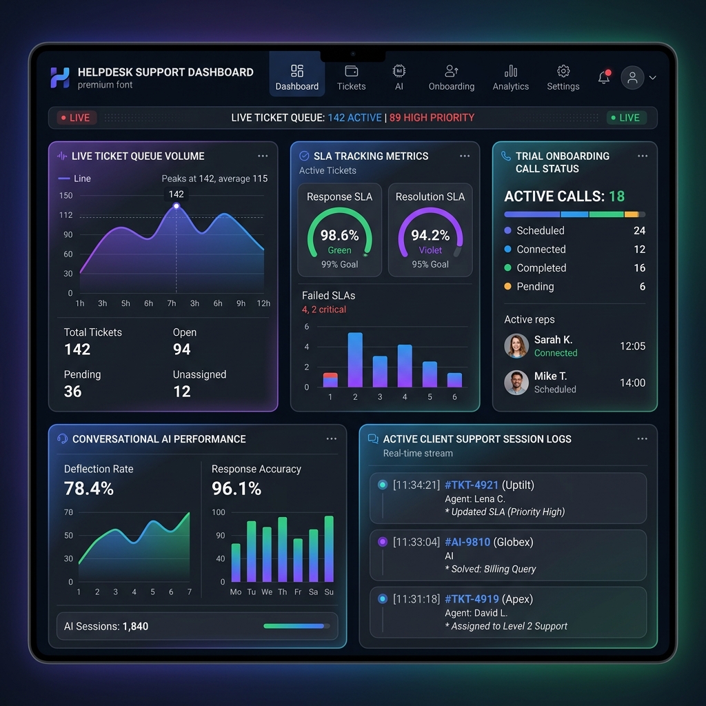 Real-Time SaaS Support Monitoring Dashboard & AI Metrics